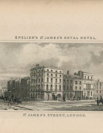 Antique Engraving Print, St. James Street, London, 1835