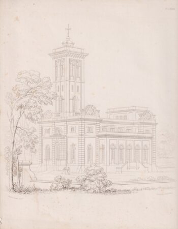 Antique Engraving Print, etched by J.H. Le Keux, 1870 ca.