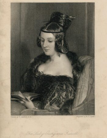 Antique Engraving Print, The Lady Georgiana Russell, 1836