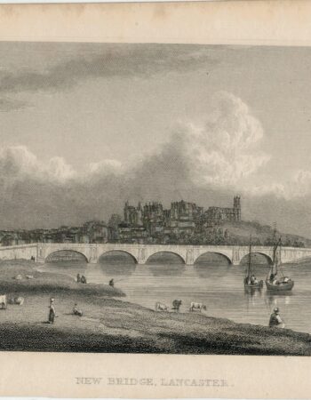 Antique Engraving Print, New Bridge, Lancaster, 1829