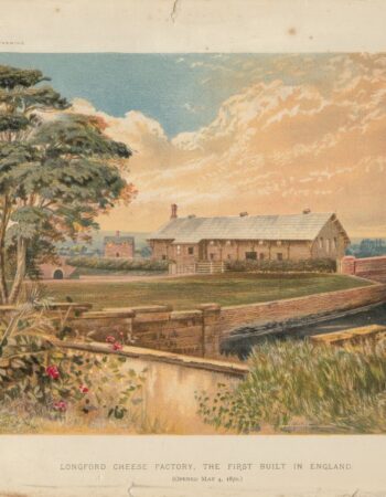 Vintage Print, Longford Cheese Factory, The First Built in England, 1870