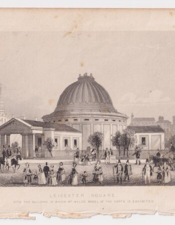Rare Antique Engraving Print, Leicester Square, 1850 ca.