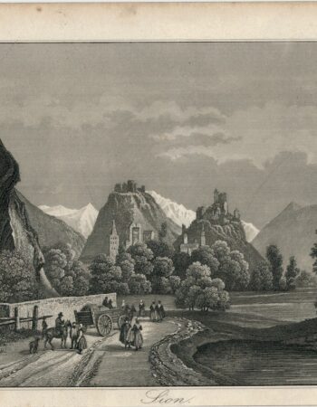Antique Engraving Print, Sion, 1830 ca.