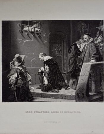 Rare Antique Engraving Print, Lord Strafford Going to Execution, 1830