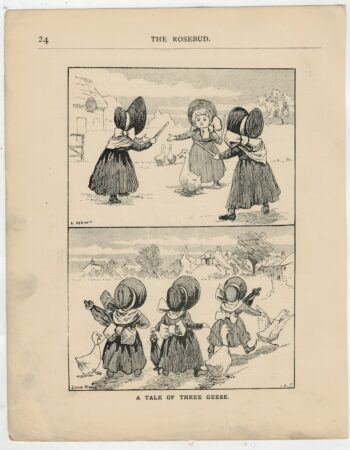 Vintage Print, A tale of Three Geese, Louis Wain, 1890