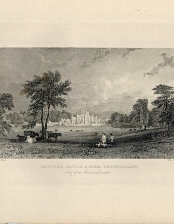 Antique Engraving Print, Lowther Castle & Park Westmorland, 1830