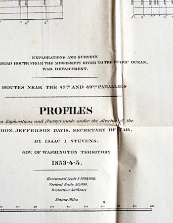Antique map, Explorations and Surveys, 1853