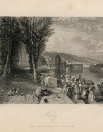 Antique Engraving Print, Marly, 1836