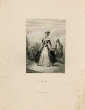 Antique Engraving Steel Print, The Ancient Prude, 1844