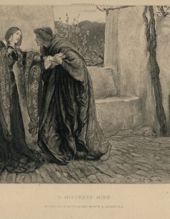 Antique Engraving Print, O Mistress Mine, Edwin Austin Abbey, 1899