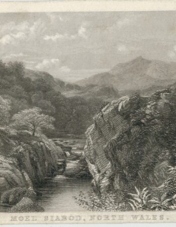 Rare Antique Engraving Print, Moel Siabod, North Wales, 1830