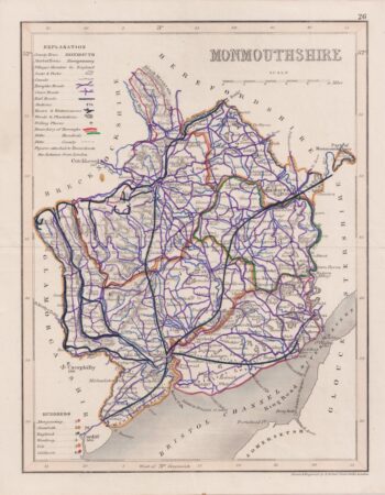 Antique Map, Monmouthshire, 1840 ca.