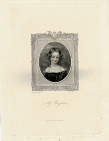 Antique Engraving Print, My Playfellow, 1840