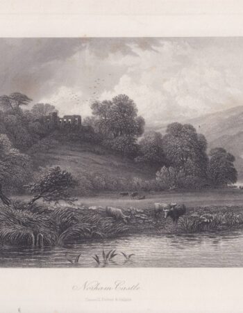 Antique Engraving Print, Norham Castle, 1875