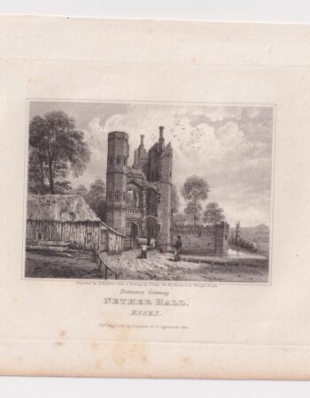 Antique Engraving Print, Nether Hall, Essex, 1818