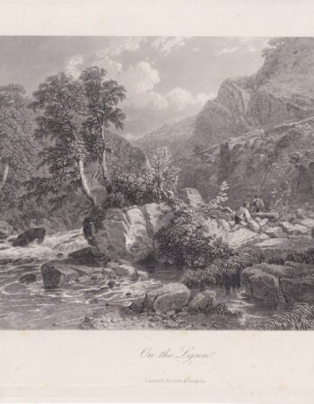 Antique Engraving Print, On the Lynn, 1876