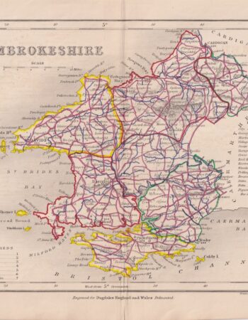 Antique Map, Pembrokeshire, 1840 ca.