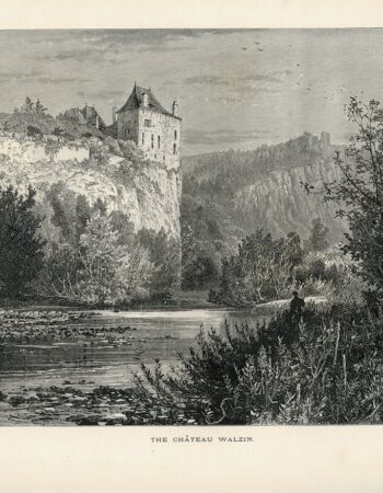 Antique Print, The Chateau Walzin; On the Meuse, 1871