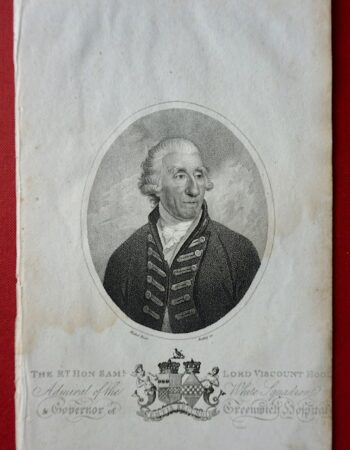 Antique Engraving Print, The Hon. Sam.l Lord Viscount Hood, 1804
