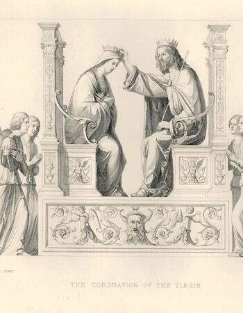 Antique Engraving Print, The Coronation of the Virgin, London, 1860