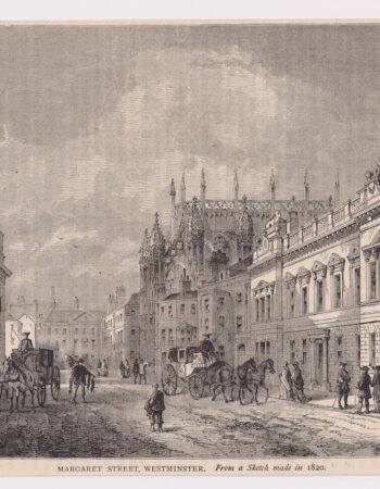 Antique Print, Margaret Street, Westminster, 1880