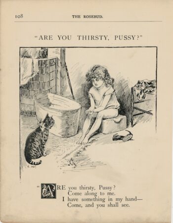 Vintage Print, Are You Thirsty... Jappy and Toro, 1890 by Louis Wain