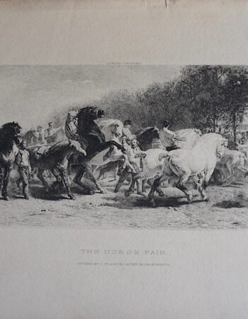 Antique Engraving Print, The Horse Fair, Rosa Bonheur, 1859