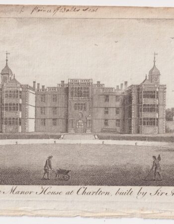 Antique Engraving Print, A view of the Manor House at Charlton, 1790