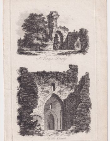 Antique Engraving Print, St. Mary's Priory; In the Castle, 1790