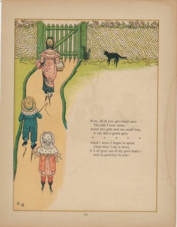 Vintage Print, Nursery Rimes 1910, signed K.G.