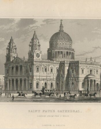 Antique Engraving Print, St. Paul's Cathedral, London, 1840 ca.