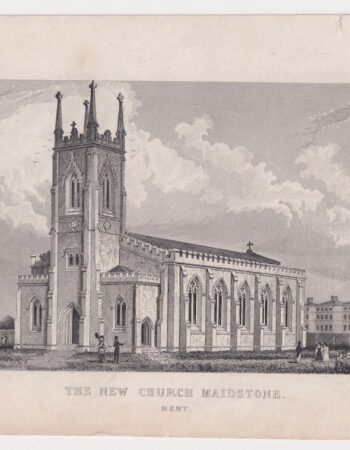 Antique Engraving Print, The New Church Maidstone, Kent, 1829