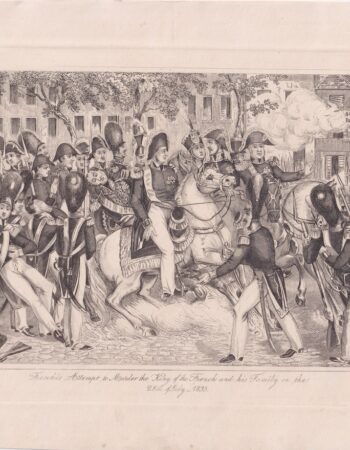 Antique Engraving Print, Murder the King of the French and his Family, 1840