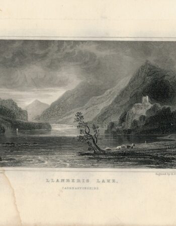 Antique Engraving Print, Llanberis Like, 1840