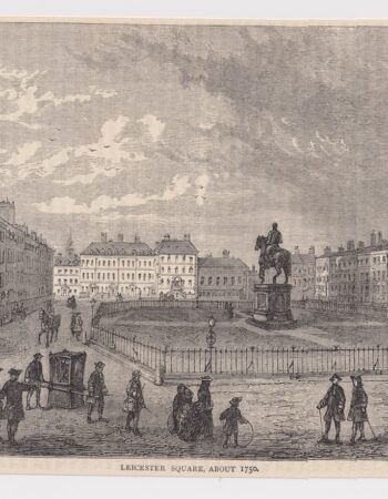 Antique Print, Leicester Square, 1880