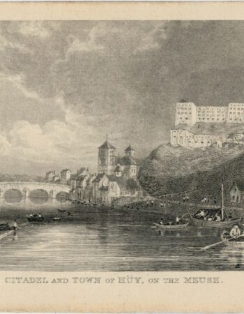 Antique Print, Citadel ant Town of Hüy, on the Meuse, 1860 ca.