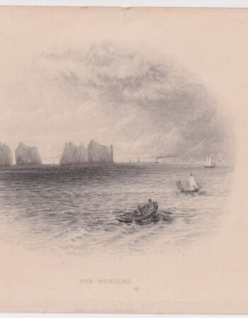 Antique Engraving Print, The Needles, 1845