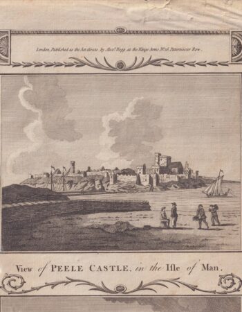 Antique Engraving Print, View of Peele Castle, in the Isle of Man, 1790