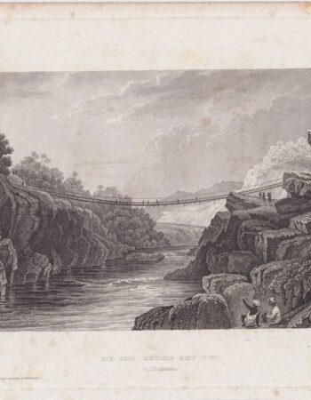Antique Engraving Print, Die Seil Brucke Bey Tiri, 1840