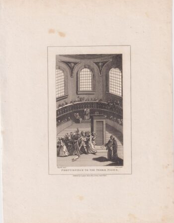 Antique Engraving Print, Frontispiece to the Terrae Filius, 1808