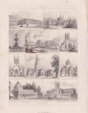 Antique Print, Cheltenham, 1850