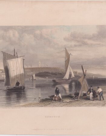 Antique Engraving Print, Exmouth, 1845