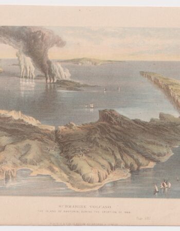 Antique Print, Submarine Volcano, 1871