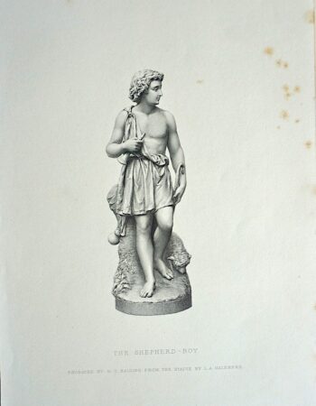 Antique Engraving Print, The Shepherd-Boy, 1873