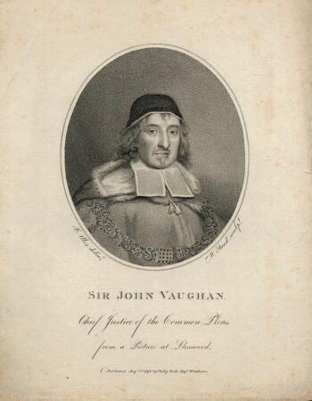 Rare Antique Engraving Print, Sir John Vaughan, 1798
