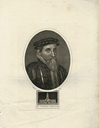Antique Engraving Print, Sir Thomas Gresham, 1806