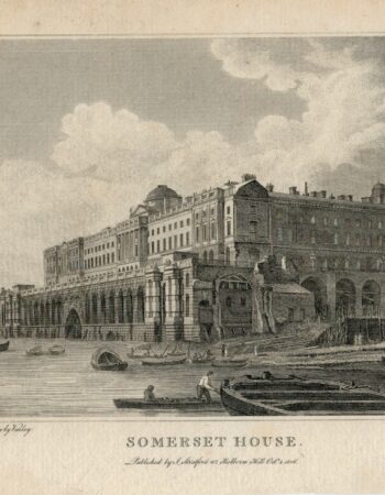 Antique Engraving Print, Somerset House, 1806