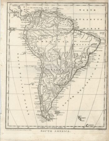 Antique Map, South America, 1796