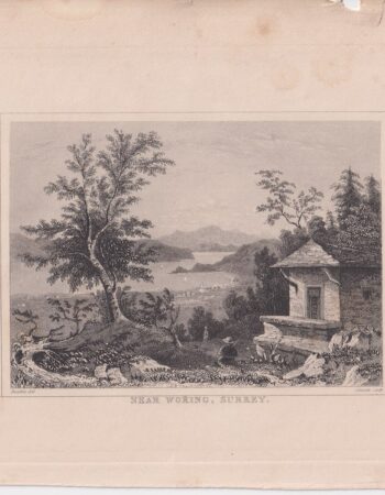 Antique Engraving Print, Near Woking, Surrey, 1840