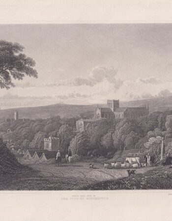 Antique Engraving Print, of Winchester, 1830 ca.